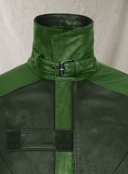 Vintage Green Aiden Pearce Watch Dog Leather Trench Coat