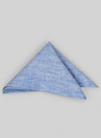 Italian Linen Pocket Square - Nile Blue