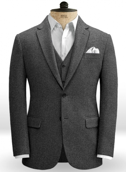 Gray Denim Tweed Suit