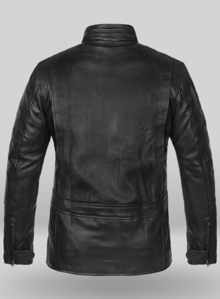 Thick Black Leather Jacket #881 - XXL Regular