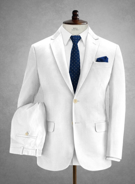 Caccioppoli Cotton Drill White Suit