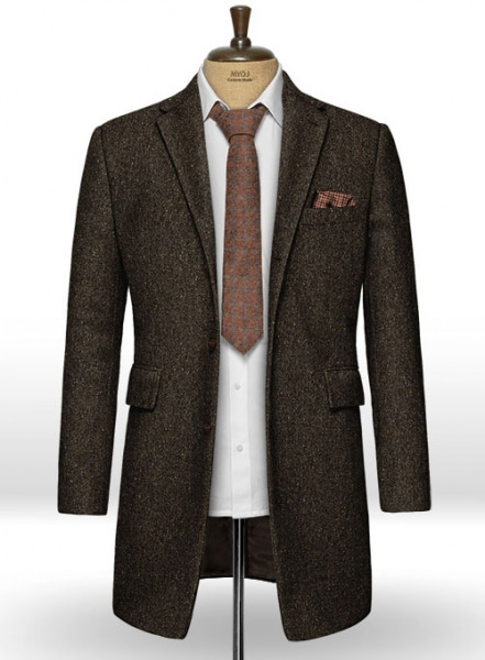 Brown Flecks Donegal Tweed Overcoat