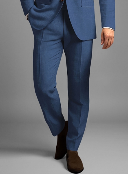 Azure Blue Linen Suit