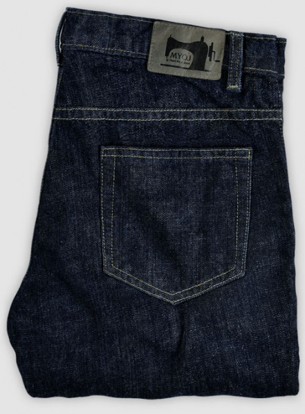 Italian Denim Indigo Wash Whisker Jeans : Made To Measure Custom