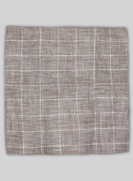 Italian Linen Pocket Square - Lusso Brown