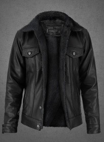 Black Sherpa Leather Jacket