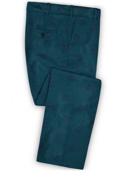 Lion Dark Teal Wool Tuxedo Suit