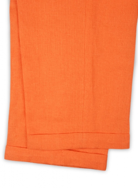 Pure Neon Orange Linen Pants