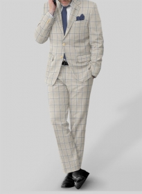 Napolean Pane Light Beige Wool Suit