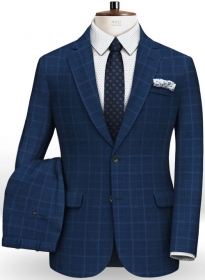 Pisa Blue Feather Tweed Suit