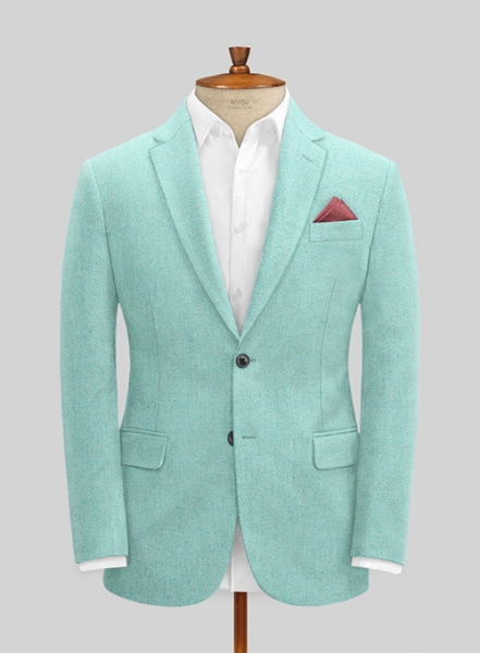 Melange Aqua Blue Tweed Suit