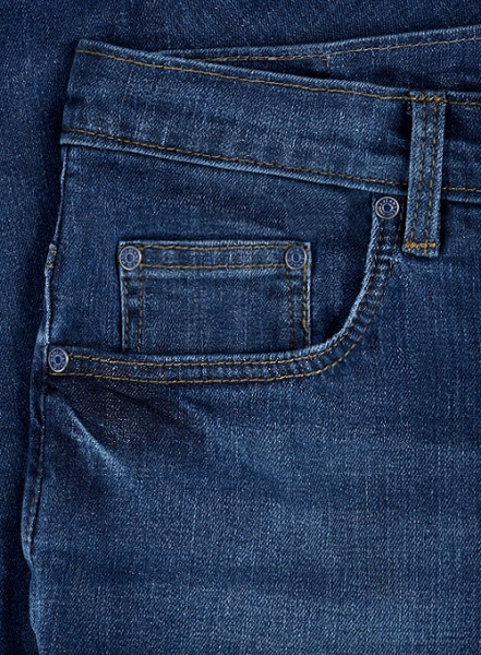 Alpha Blue Stretch Stone Wash Whisker Jeans