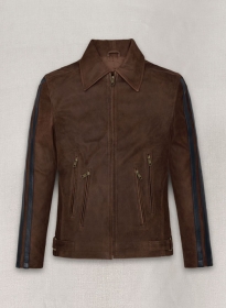 Vintage Brown Grain Robert Pattinson Leather Jacket #2
