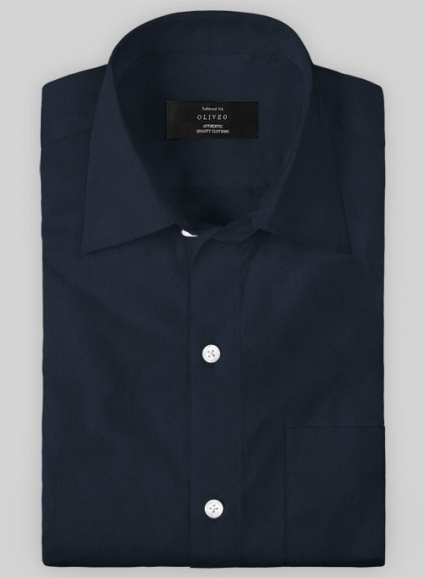 Giza Navy Blue Cotton Shirt- Full Sleeves