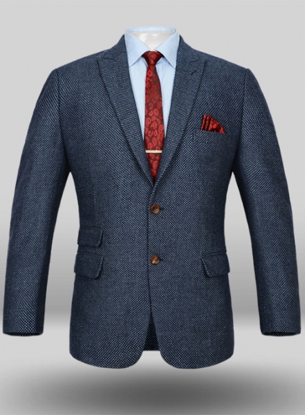 Blue Honey Comb Tweed Jacket