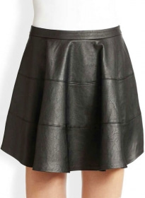 Sculpted Flare Leather Skirt - # 440