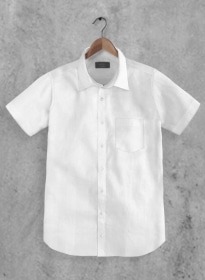 White Poplene Shirt - Half Sleeves