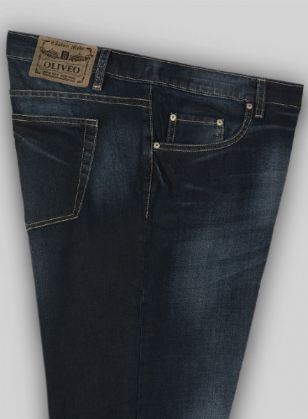 Melange Luxurious Deep Dark Blue Jeans - Treated Hard Wash