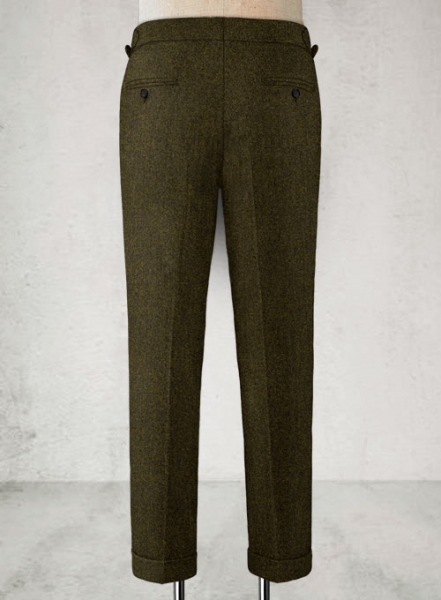 Light Weight Melange Green Highland Tweed Trousers