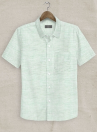 Dublin Mint Green Linen Shirt - Half Sleeves