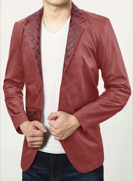 Harper Burnt Red Leather Blazer