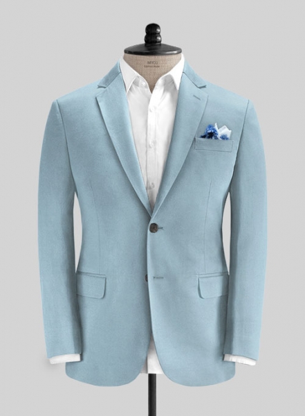 Italian Calm Blue Cotton Jacket