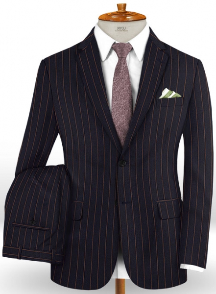 Jail Dark Blue Flannel Wool Suit