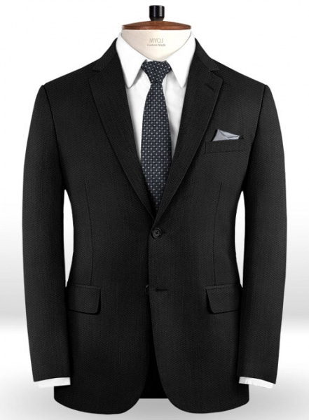 Napolean Black Weave Wool Suit