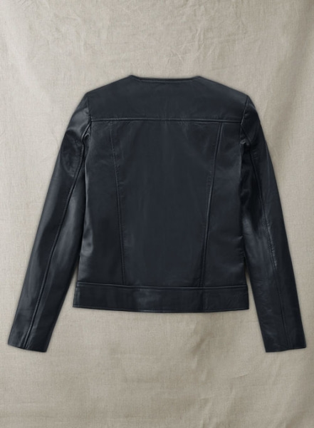 Dark Blue Leather Jacket # 237