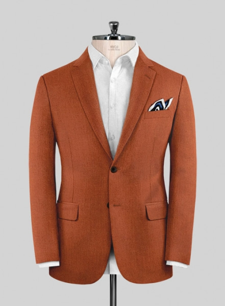 Italian Wool Cashmere Ginger Orange Jacket