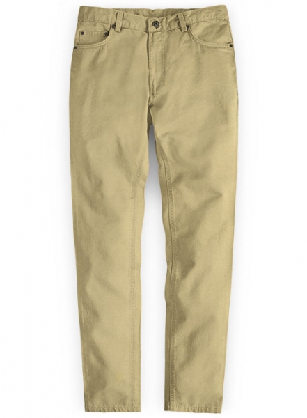 Italian Khaki Peach Finish Chino Jeans