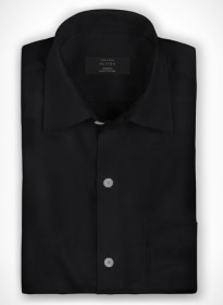 Black King Twill Cotton Shirt - Full Sleeves