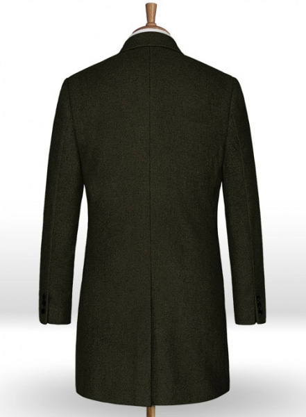 Light Weight Dark Green Tweed Overcoat