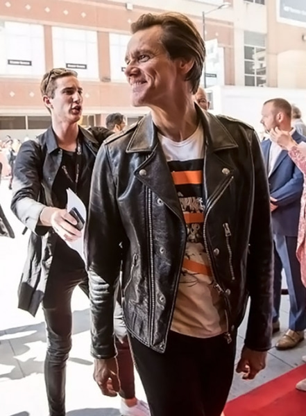 Jim Carrey Toronto International Film Festival Leather Jacket