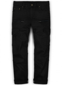 Black Body Hugger Stretch Cargo Jeans - Look #229