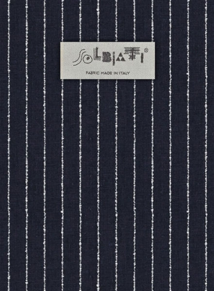 Solbiati Dark Blue Stripes Linen Pants