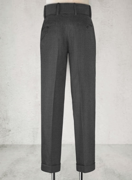 Napolean Mid Charcoal Double Gurkha Wool Trousers