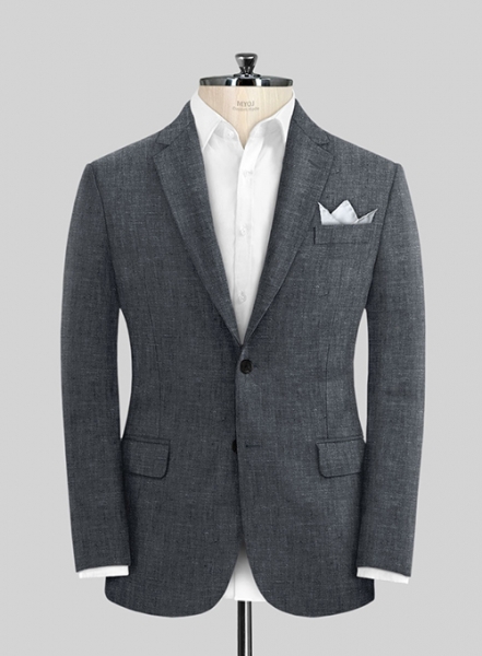 Slate Gray Pure Linen Suit