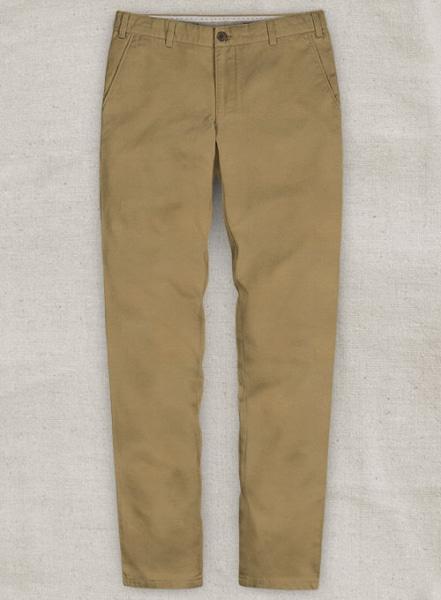 Tan Feather Cotton Canvas Stretch Pants