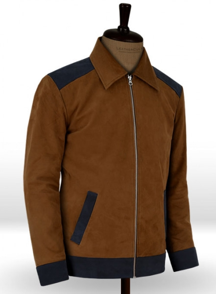 Soft Caramel Brown Suede Cristiano Ronaldo Leather Jacket #1