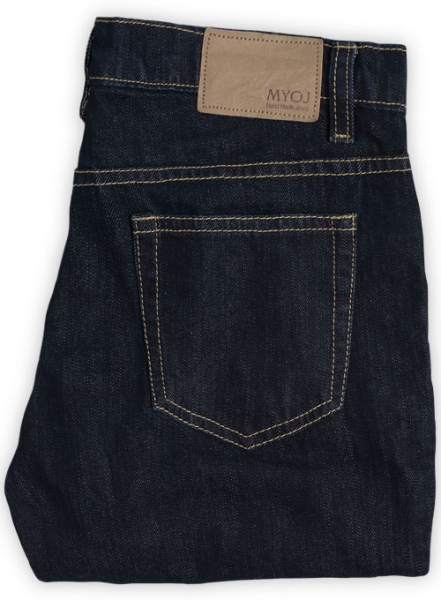 Deep Indigo Hard Washed Denim Jeans - Premium