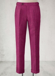 Melange Bubble Pink Highland Tweed Trousers