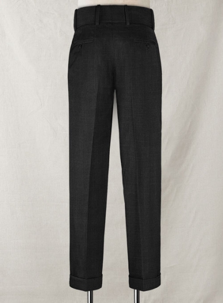 Napolean Dark Charcoal Double Gurkha Wool Trousers