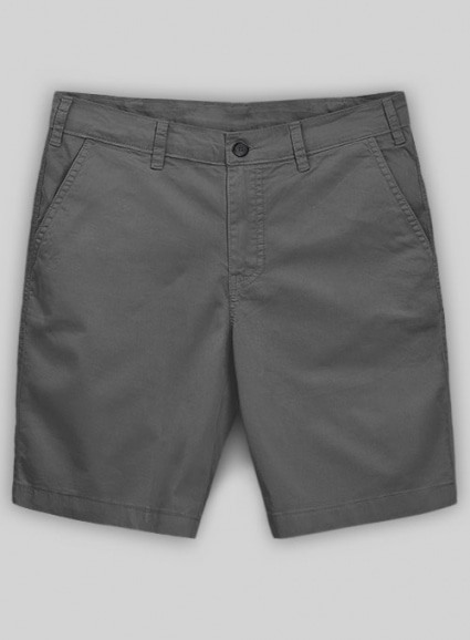 Dark Gray Stretch Chino Shorts