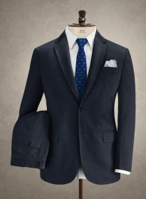 Caccioppoli Cotton Gabardine Navy Blue Suit