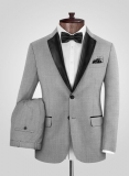 Napolean Worsted Light Gray Wool Tuxedo Suit