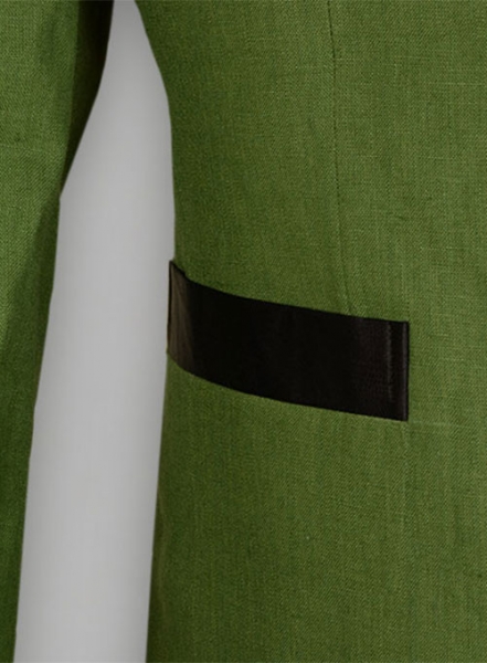 Pure Zod Green Linen Nehru Tuxedo Jacket
