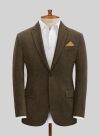 Bottle Brown Herringbone Tweed Jacket