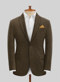 Bottle Brown Herringbone Tweed Jacket