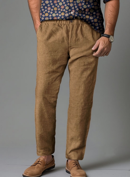 Easy Pants Sepia Brown Linen